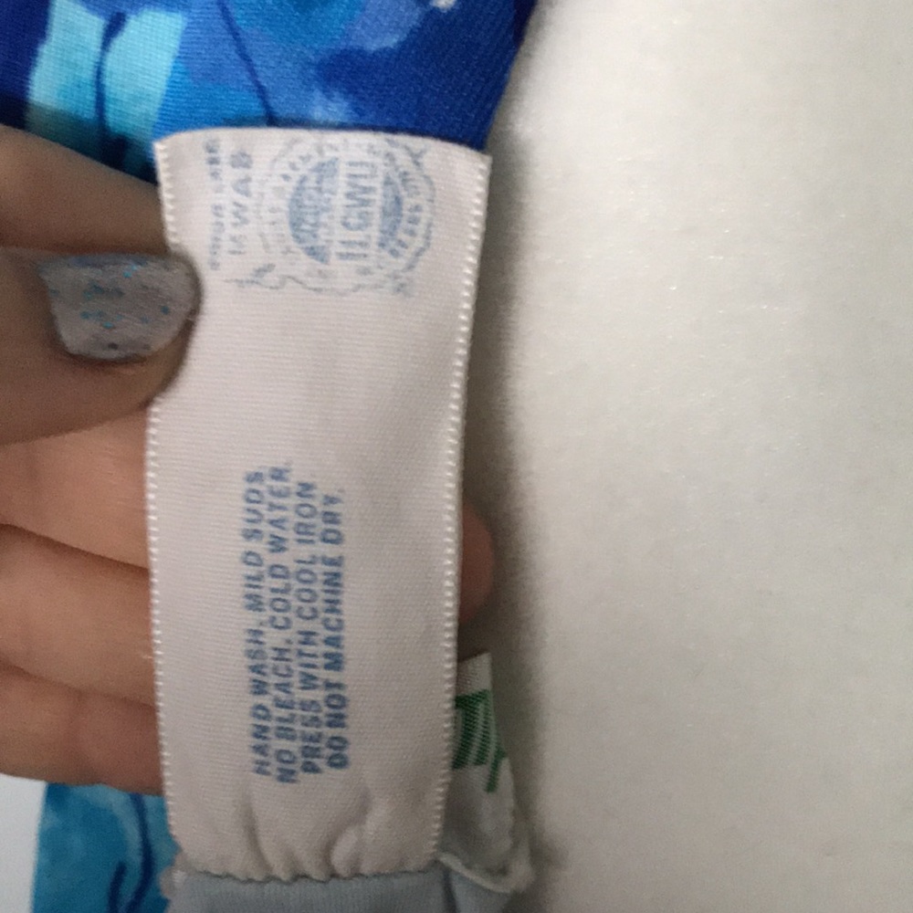 Vintage Union Made Seascamp by Camp 70s Vibrant Blue Floral Swim Dress/Coverup - Picture 6 of 7